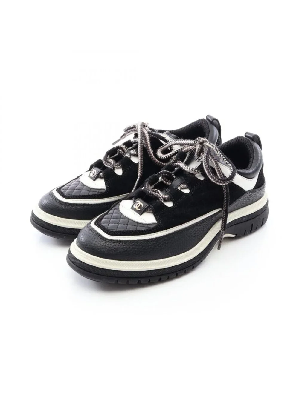 Chanel Sneakers Quilted Leather Suede